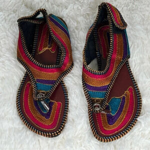 Soft Line | Embroidered Woven Boho Sandals